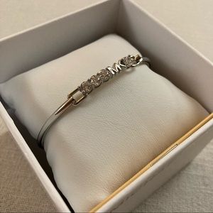 Michael Kors Silver Crystals Bangle Bracelet Hinge